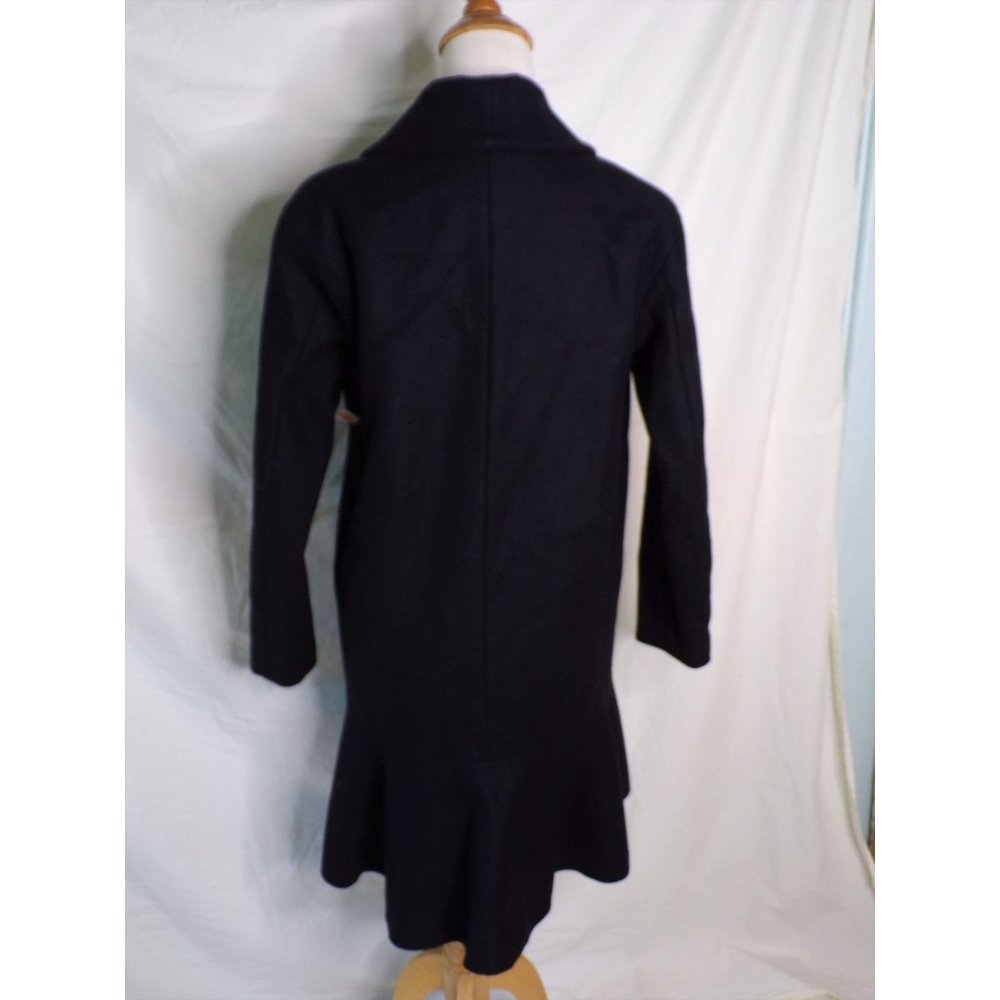 ๐ ALLSAINTS Grace Coat Italian Wool Ruffle Black X-Small - Picture 13 of 13